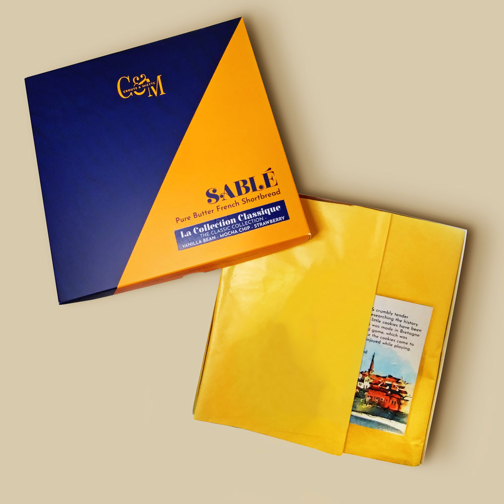 Sable Gift Box with 3 varieties of sable shortbread cookies.